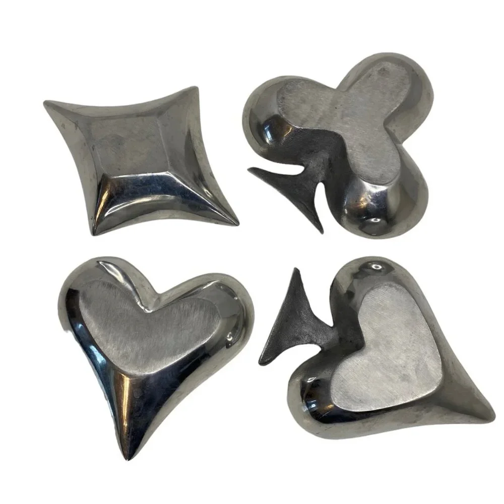 The Wilton Co Card suits pewter trays bar nuts candy bowls poker set of 4‎